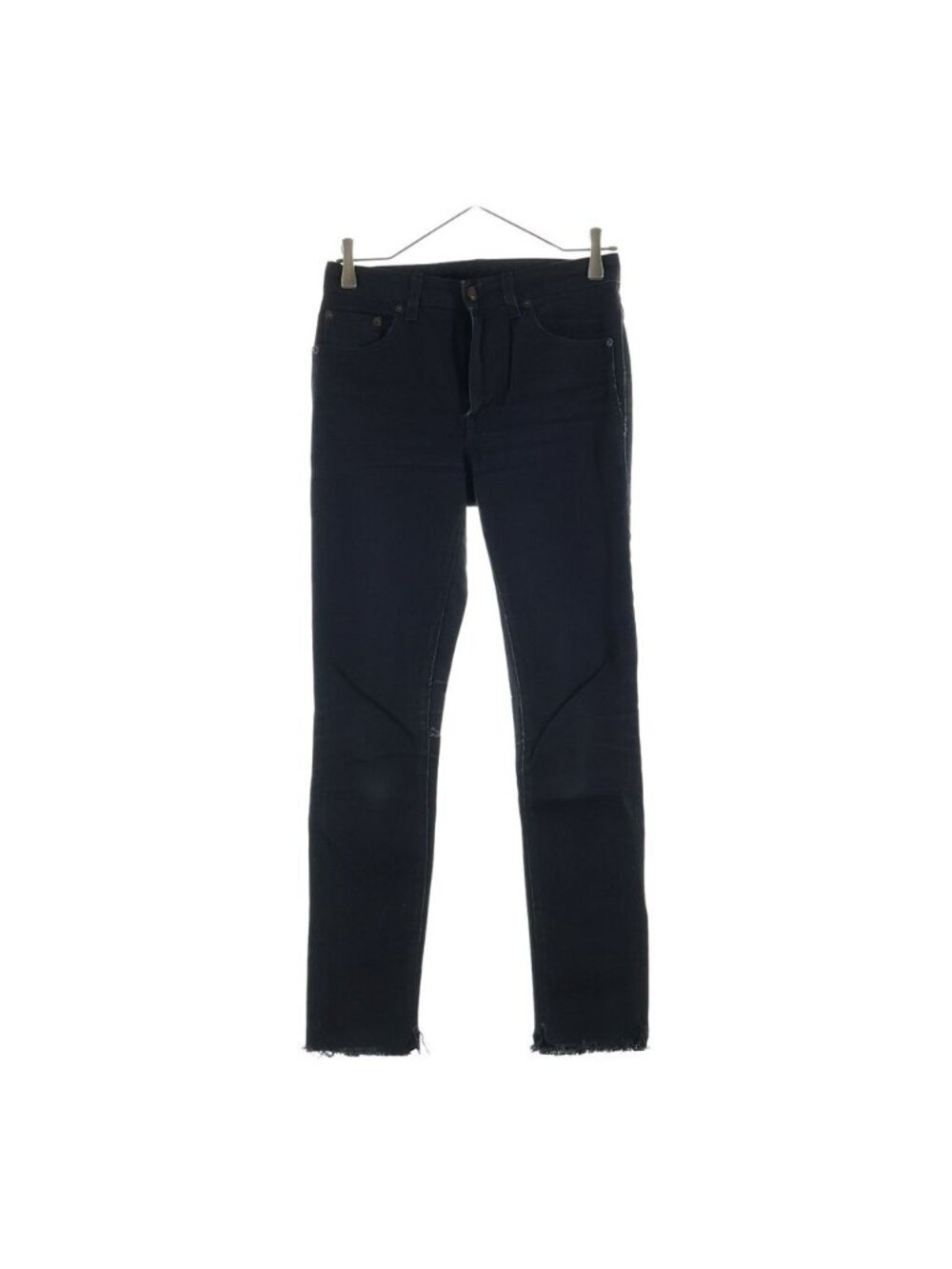 Saint Laurent Paris Hedi Era Zip Fly Cutoff Coated Skinny Jeans Denim Pants
